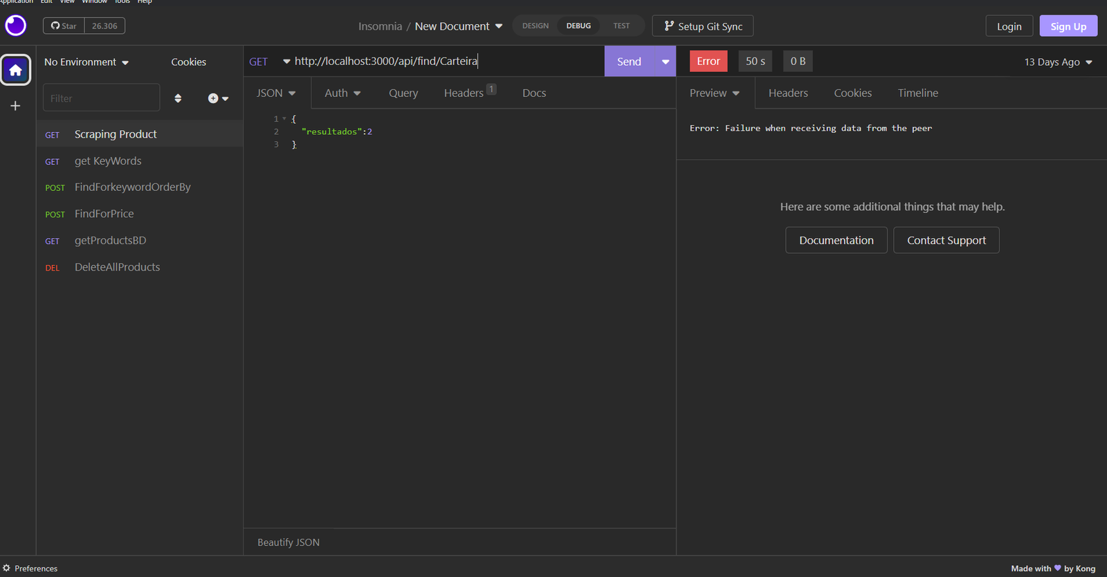 Projeto de automação para raspagem de informações de produtos com Puppeteer e MongoDB, facilitando a filtragem por preço e pesquisa.